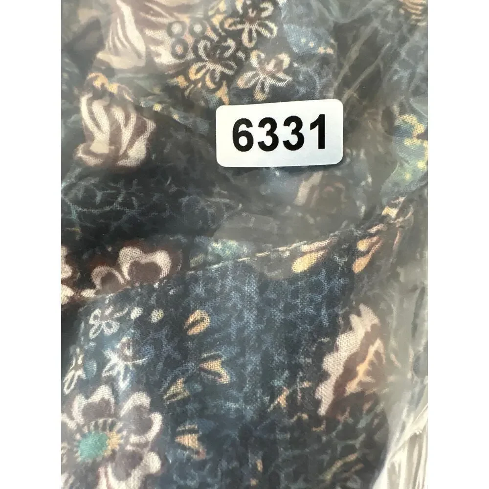Ulla Johnson Warner Top Floral Puff Sleeve Peplum Babydoll Top Dark Blue 0